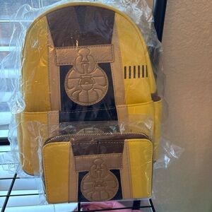 Yellow and Brown Backpack and Pouch Set Luke sky walker lounge fly  set